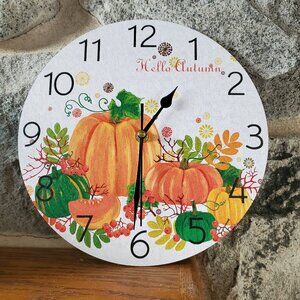 Hello Autumn Wall Clock
